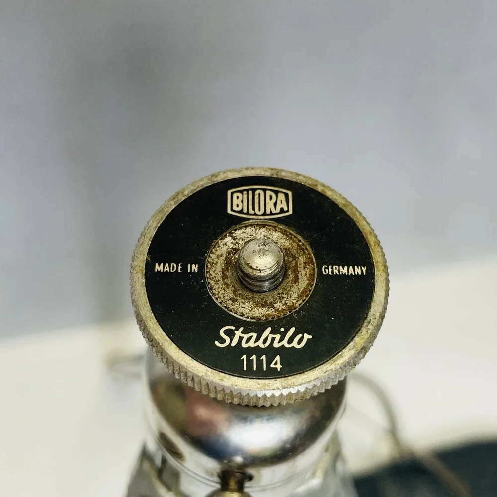 Bilora Stabilo 1114 Vtg Tripod with Ball Head With Leather Case Extends To 31